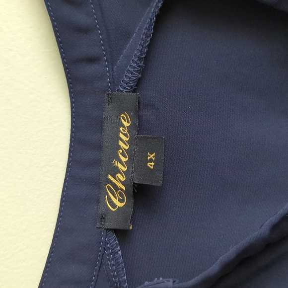 Dark Navy Semi-Sheer Blouse - Circue - 4X - Picture 2 of 5